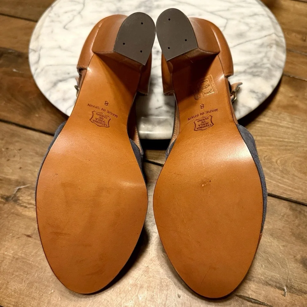 NEW! Re-Mix Classic Vintage Footwear PARKVIEW Seude & Leather‎ Shoes Heels Sz 8
